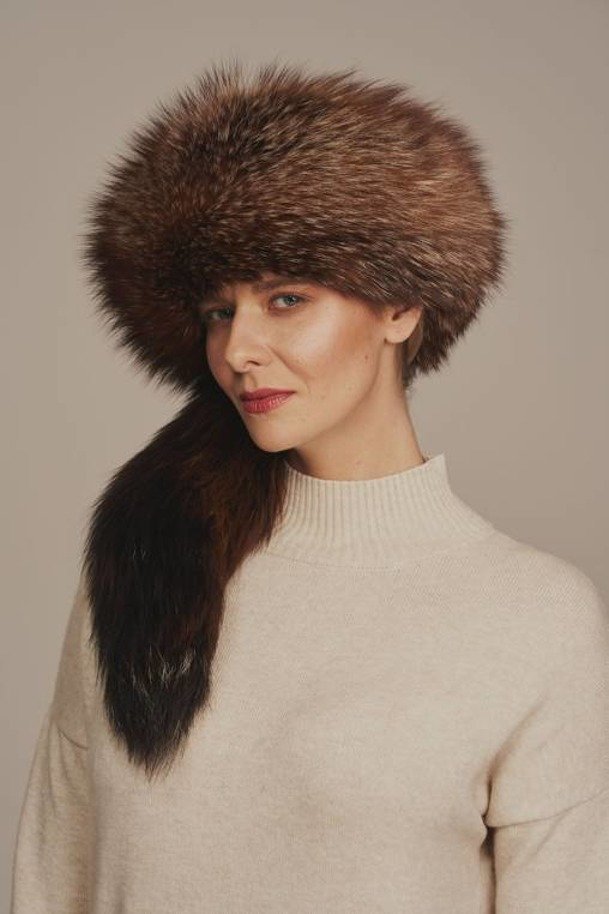 Women's real fox fur hat